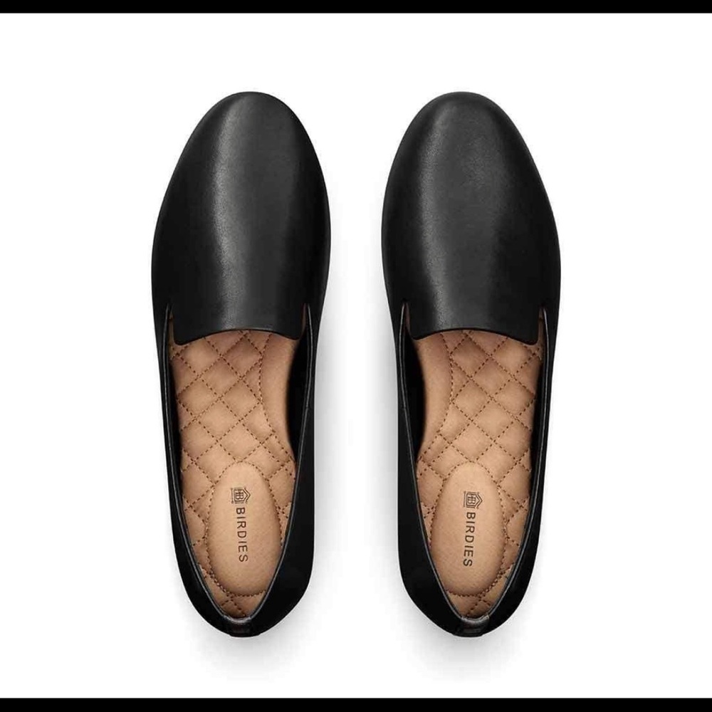 Birdies black leather “Starling” flats